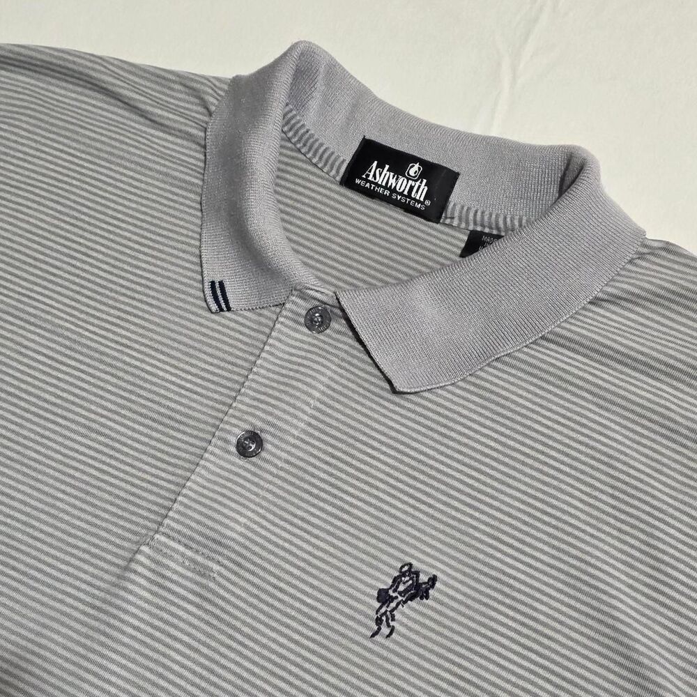 Vintage 90s Ashworth Weather Systems Striped Golf Polo - Made in USA Men's XL
